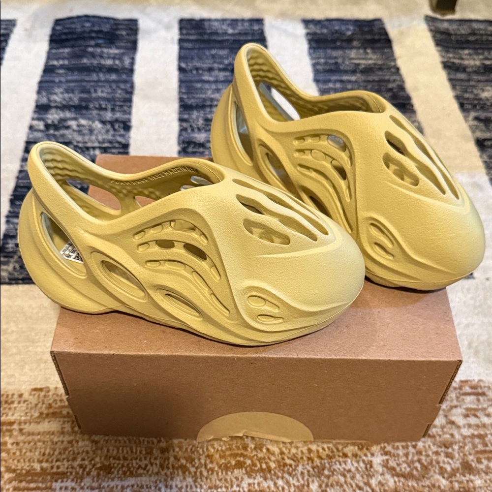 Yeezy Kids Yellow Slip-On Slippers